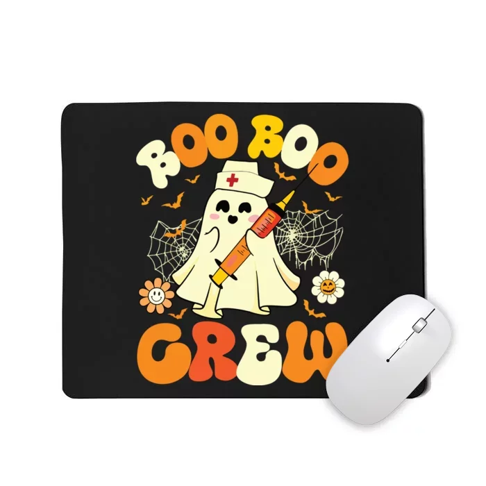 Boo Boo Crew Funny Ghost Nurse Retro Halloween Nursing Rn Mousepad