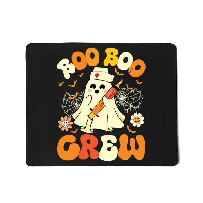 Boo Boo Crew Funny Ghost Nurse Retro Halloween Nursing Rn Mousepad