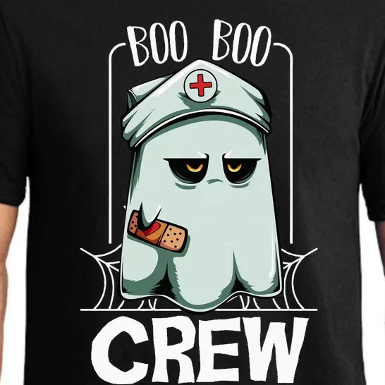 Boo Boo Crew Nurse Ghost Funny Scary Halloween Quotes Pajama Set