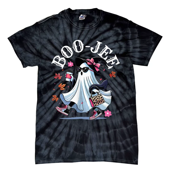 Boujee Boojee Costume Ghost Spooky Season Cute Halloween Tie-Dye T-Shirt