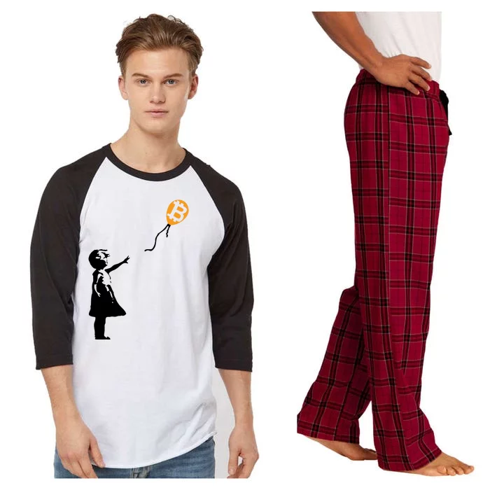 Bitcoin Balloon Cryptocurrency Raglan Sleeve Pajama Set