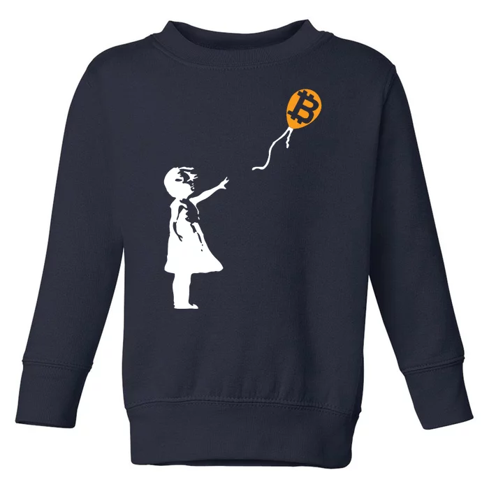 Bitcoin Balloon Cryptocurrency Toddler Sweatshirt