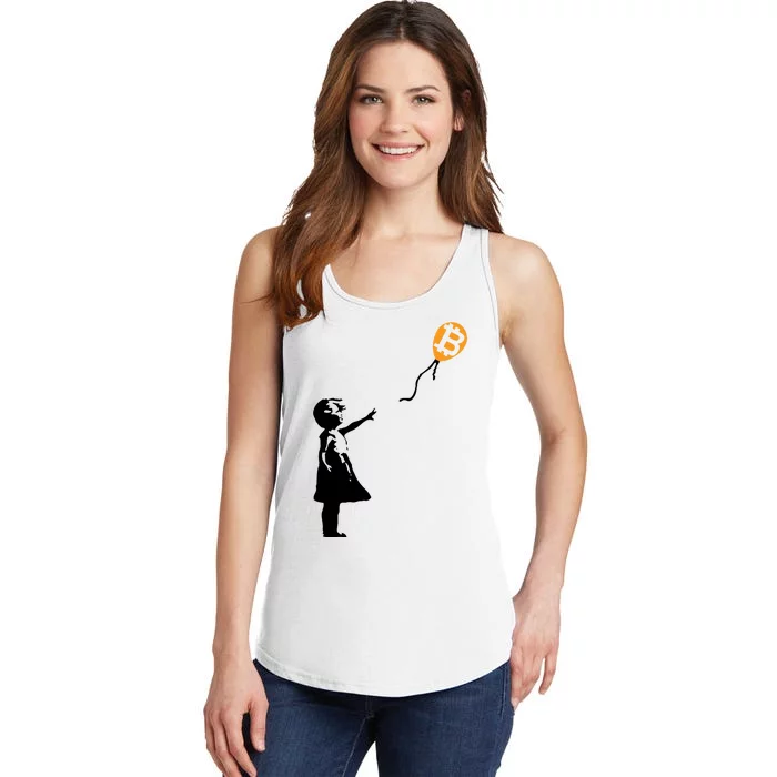 Bitcoin Balloon Cryptocurrency Ladies Essential Tank