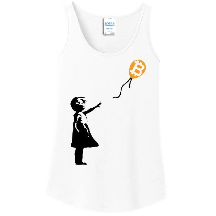 Bitcoin Balloon Cryptocurrency Ladies Essential Tank