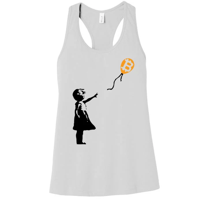 Bitcoin Balloon Cryptocurrency Women's Racerback Tank