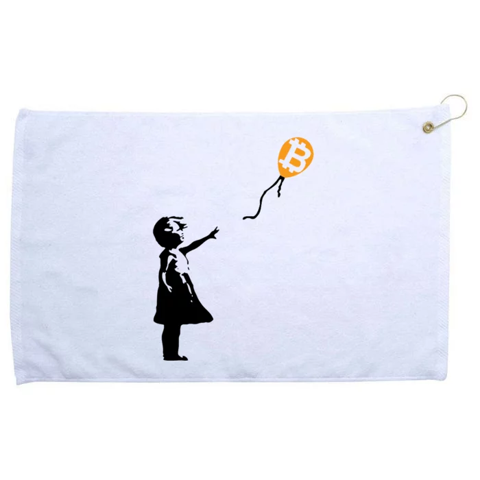 Bitcoin Balloon Cryptocurrency Grommeted Golf Towel