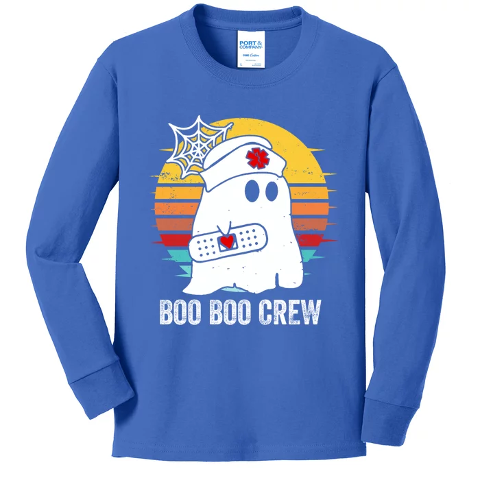 Boo Boo Crew Funny Nurse Halloween Ghost Costume Cute Gift Kids Long Sleeve Shirt