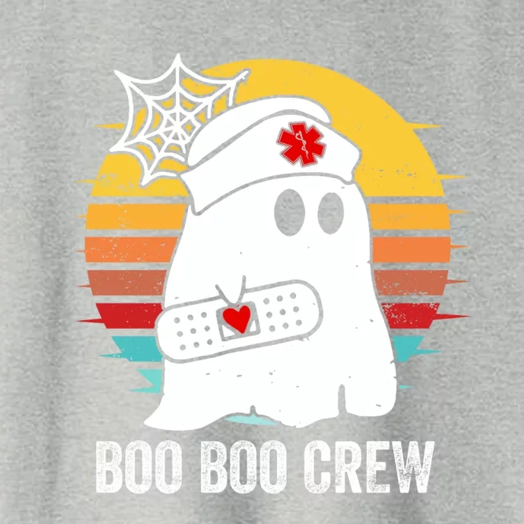 Boo Boo Crew Funny Nurse Halloween Ghost Costume Cute Gift Women's Crop Top Tee