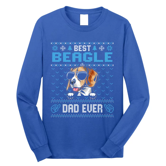 Best Beagle Dad Ever Ugly Christmas For Dog Dad Gift Long Sleeve Shirt