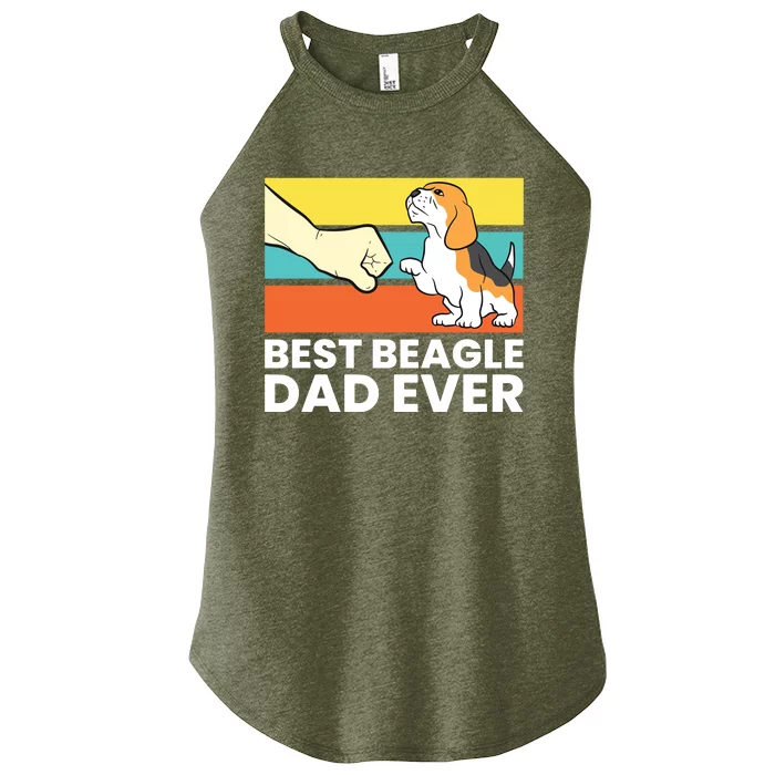 Best Beagle Dad Ever Funny Beagle Dog Dad Women’s Perfect Tri Rocker Tank