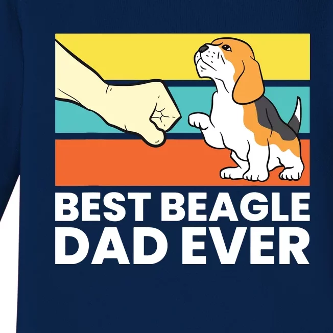 Best Beagle Dad Ever Funny Beagle Dog Dad Baby Long Sleeve Bodysuit