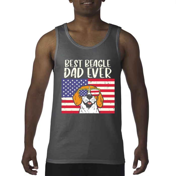 Best Beagle Dad Ever Flag Patriotic Dog Lover Owner Men Gift Tank Top