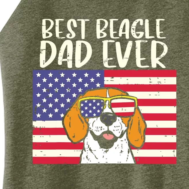 Best Beagle Dad Ever Flag Patriotic Dog Lover Owner Men Gift Women’s Perfect Tri Rocker Tank