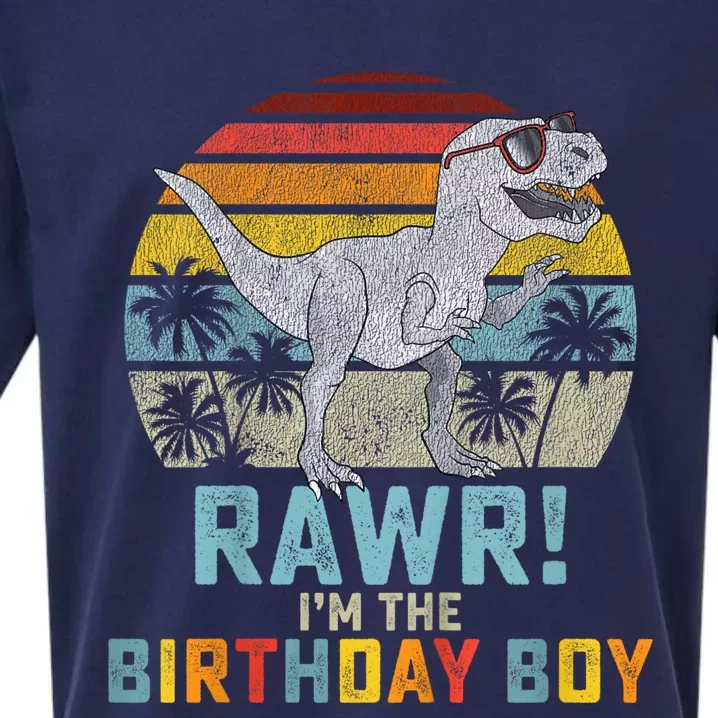 Birthday Boy Dino T Rex Dinosaur Sueded Cloud Jersey T-Shirt