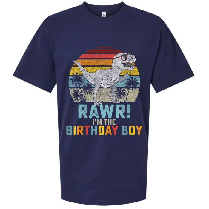 Birthday Boy Dino T Rex Dinosaur Sueded Cloud Jersey T-Shirt