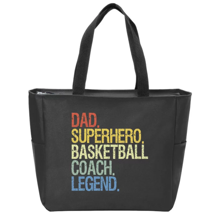 Best Basketball Dad Coach Ever Fathers Day Zip Tote Bag