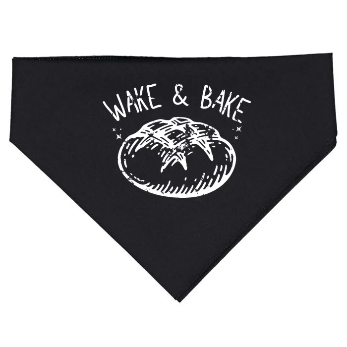 Bread Baking Disegn Sourdough Starter Wake And Bake USA-Made Doggie Bandana