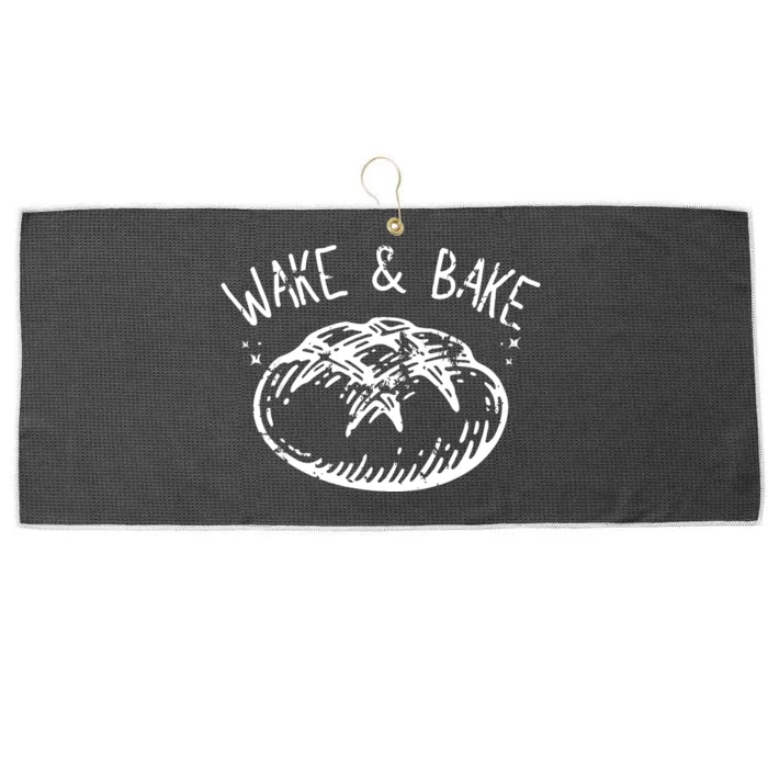 Bread Baking Disegn Sourdough Starter Wake And Bake Large Microfiber Waffle Golf Towel