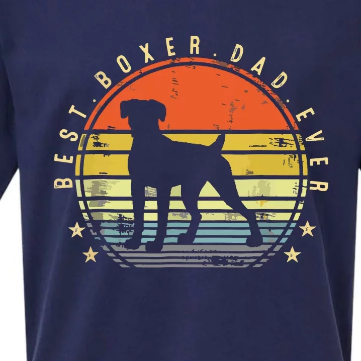 Best Boxer Dad Ever Daddy Dog Lover Funny Fathers Day Sueded Cloud Jersey T-Shirt