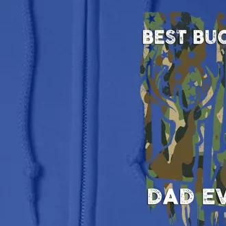 Best Buckin Dad Ever Usa Camouflage Deer Hunting Fathers Day Gift Full Zip Hoodie