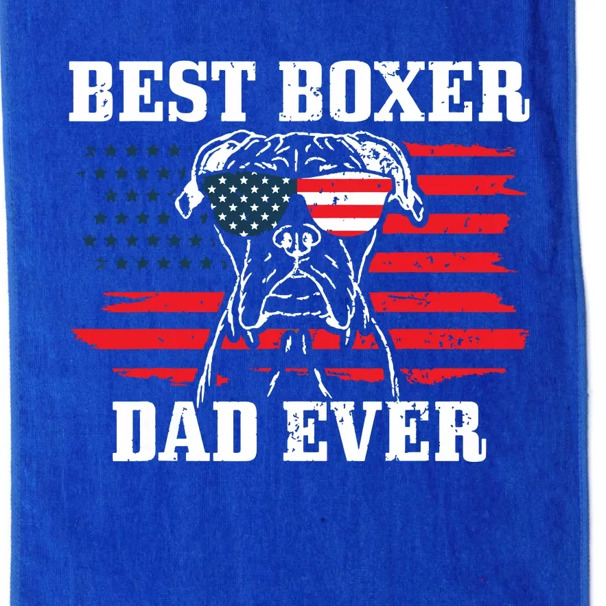 Best Boxer Dad Ever Dog Patriotic 4th Of July American Flag Platinum Collection Golf Towel