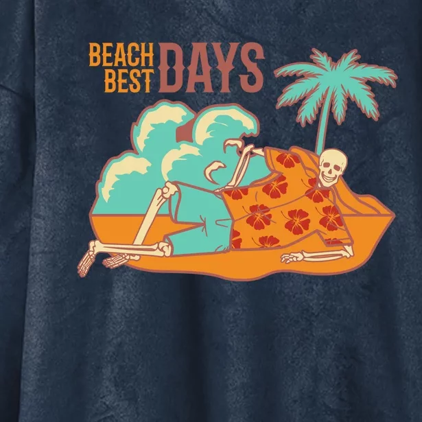 Best Beach Days Skeleton Summer Vibe Hooded Wearable Blanket