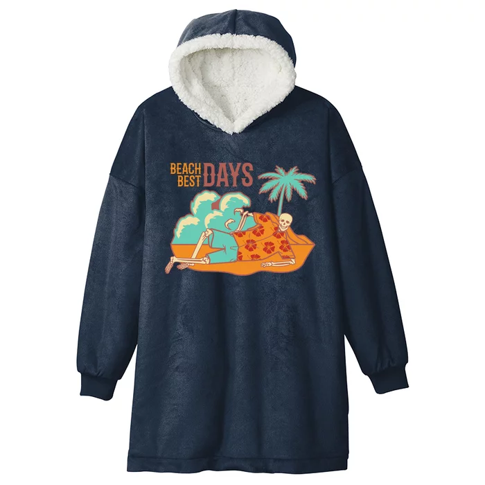 Best Beach Days Skeleton Summer Vibe Hooded Wearable Blanket