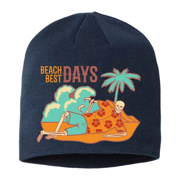 Best Beach Days Skeleton Summer Vibe 8 1/2in Sustainable Knit Beanie