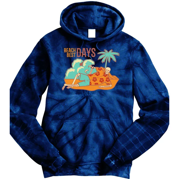 Best Beach Days Skeleton Summer Vibe Tie Dye Hoodie