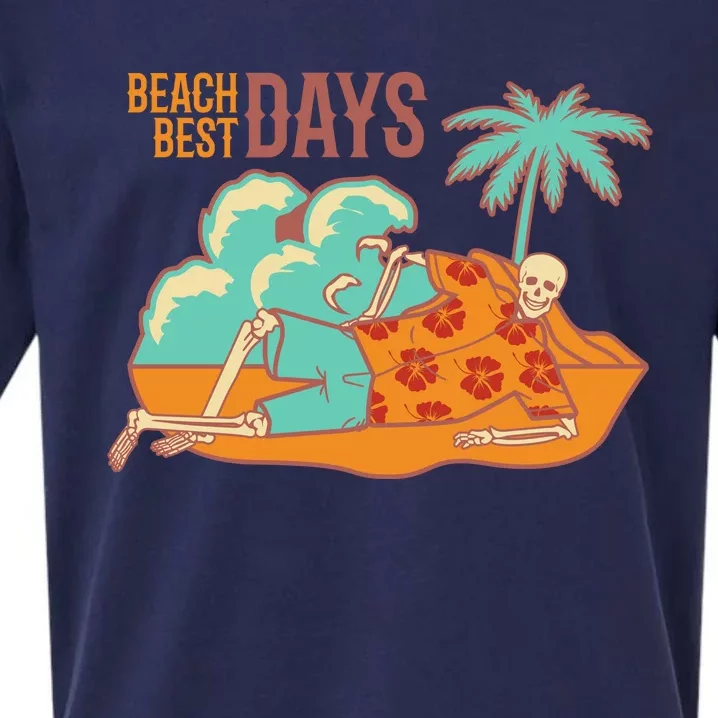 Best Beach Days Skeleton Summer Vibe Sueded Cloud Jersey T-Shirt