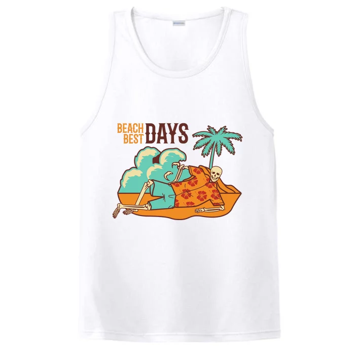 Best Beach Days Skeleton Summer Vibe Performance Tank