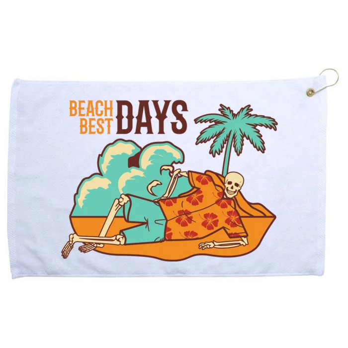 Best Beach Days Skeleton Summer Vibe Grommeted Golf Towel