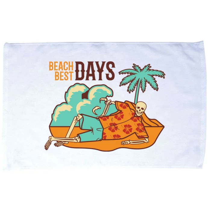 Best Beach Days Skeleton Summer Vibe Microfiber Hand Towel