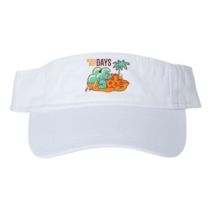 Best Beach Days Skeleton Summer Vibe Valucap Bio-Washed Visor