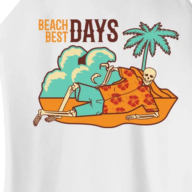 Best Beach Days Skeleton Summer Vibe Women’s Perfect Tri Rocker Tank