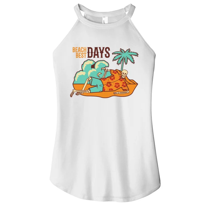 Best Beach Days Skeleton Summer Vibe Women’s Perfect Tri Rocker Tank