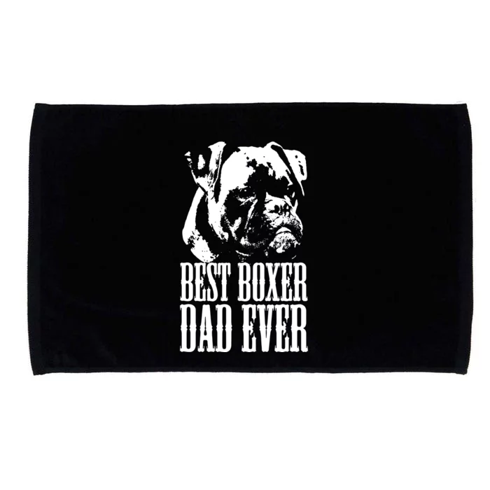 Best Boxer Dad Ever Graphic T Dog Dad Love Microfiber Hand Towel