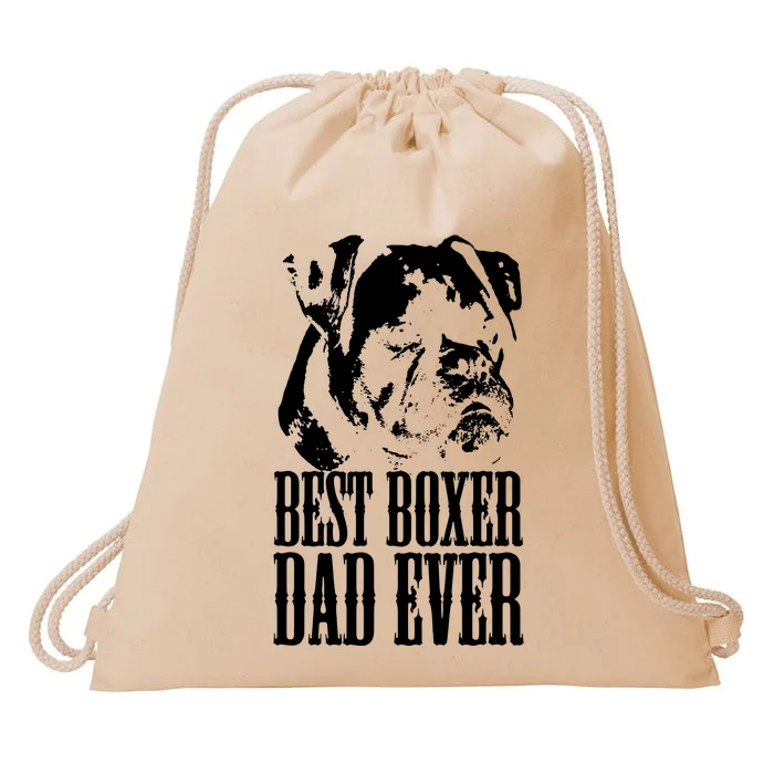 Best Boxer Dad Ever Graphic T Dog Dad Love Drawstring Bag