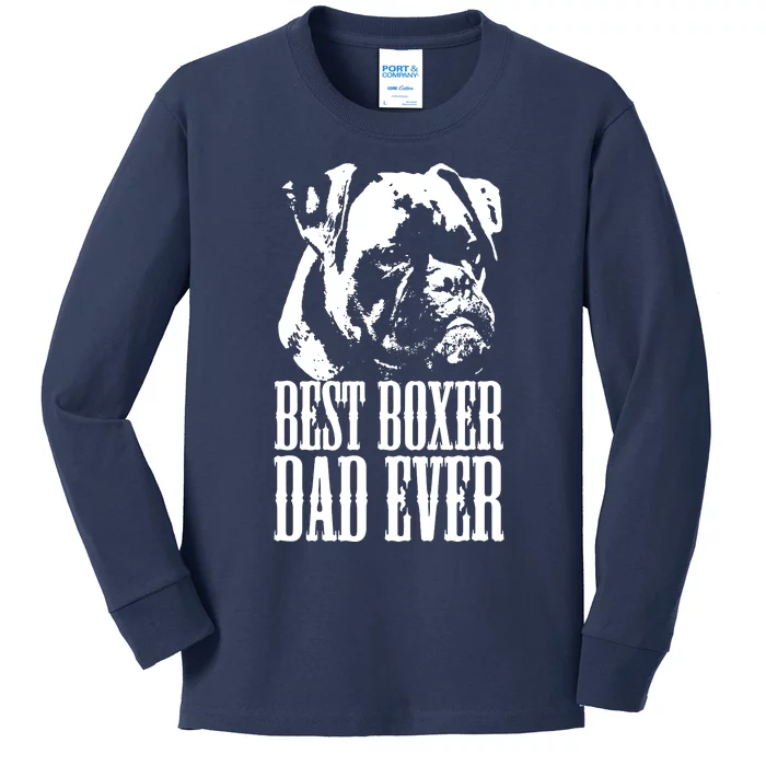 Best Boxer Dad Ever Graphic T Dog Dad Love Kids Long Sleeve Shirt