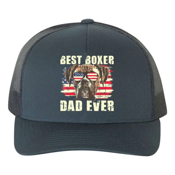 Best Boxer Dad Ever USA Flag American Dog Animal Lover Yupoong Adult 5-Panel Trucker Hat