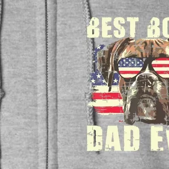 Best Boxer Dad Ever USA Flag American Dog Animal Lover Full Zip Hoodie