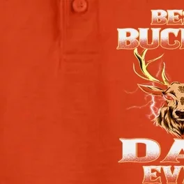 Best Buckin Dad Ever Deer Hunting Bucking Father Grandpa Gift Dry Zone Grid Performance Polo