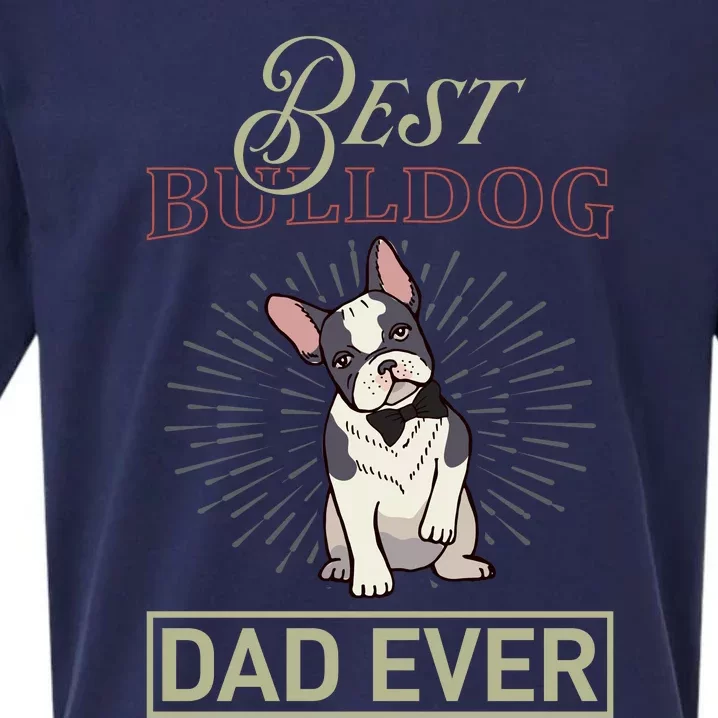 Best Bulldog Dad Ever Sueded Cloud Jersey T-Shirt