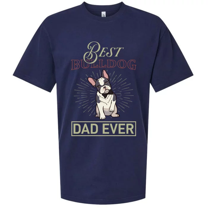 Best Bulldog Dad Ever Sueded Cloud Jersey T-Shirt