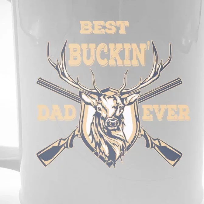 Best Buckin Dad Ever Funny Hunting Father Gift Front & Back Beer Stein