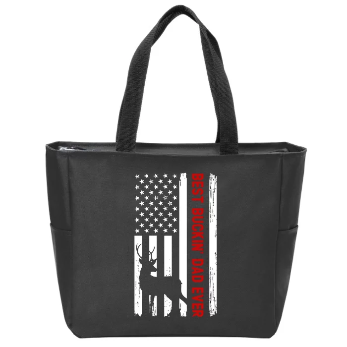 Best Bulking Dad Ever Deer American Flag Fathers Day Gift Zip Tote Bag