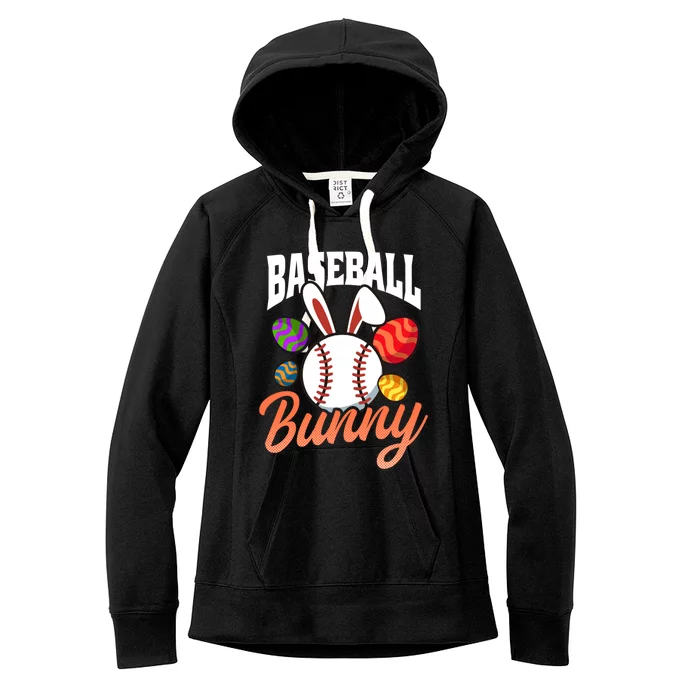 Baseball Bunny Design Easter Baseball Gift Women's Fleece Hoodie