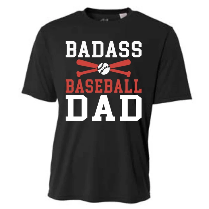 Badass Baseball Dad Gift Cooling Performance Crew T-Shirt