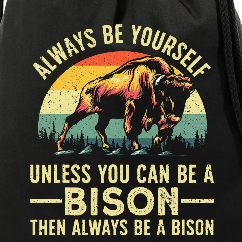 Best Bison Design For Women Buffalo Bison Lovers Drawstring Bag