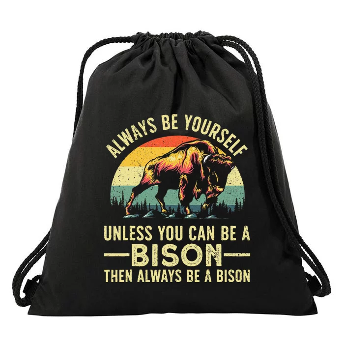 Best Bison Design For Women Buffalo Bison Lovers Drawstring Bag